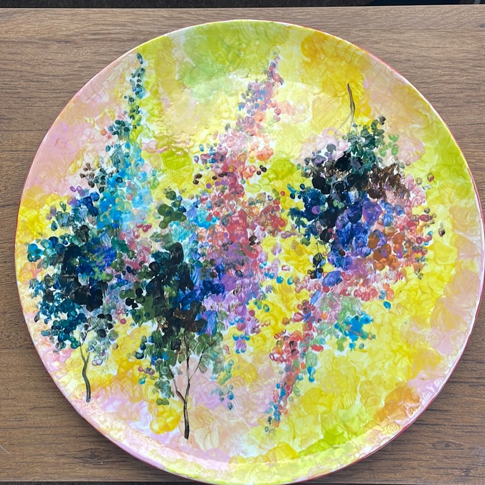 Anatoli TUROV signed hand painted 13” wall plate signed. Gorgeous